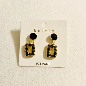 Gold and Black Jewels Earrings